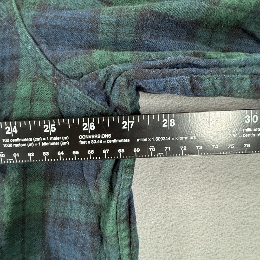 VTG L.L.Bean Mens 2XL Blue Green Plaid Flannel Black Traditional Fit - Picture 3 of 5